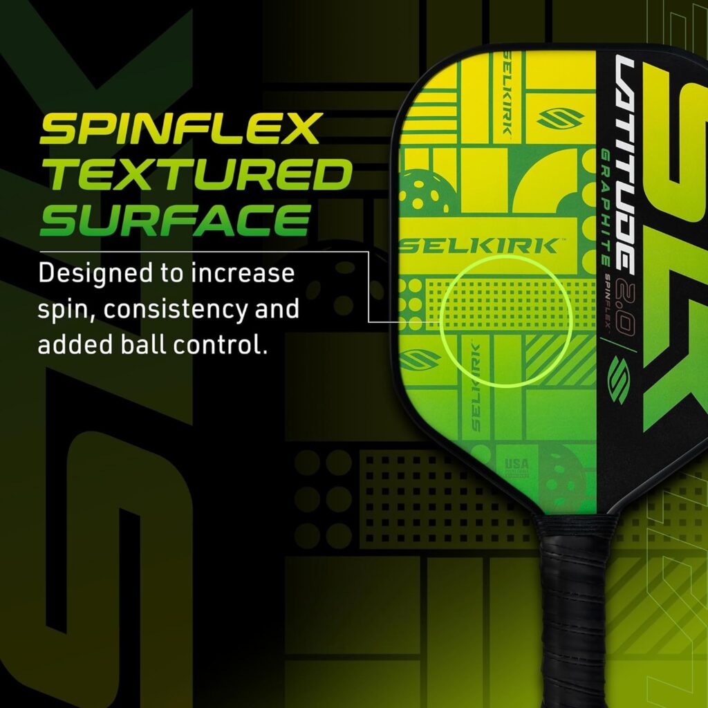 2024 SLK Latitude 2.0 Pickleball Paddle | G4 Graphite Pickleball Paddle Face | Rev-Core+ Technology with SpinFlex Surface | Redesigned for Performance and Control