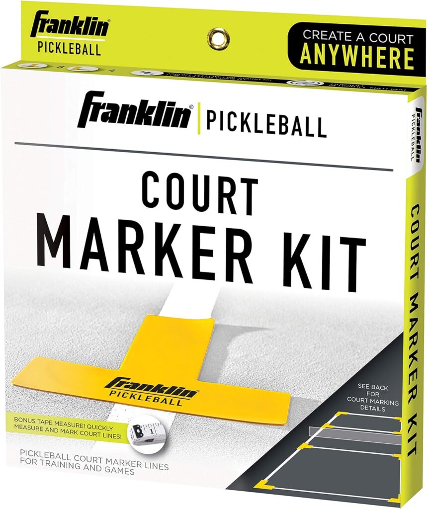 Franklin Sports Pickleball Court Marker Kit - Lines Marking Set with Tape Measure - Official Size Court Throw Down Markers