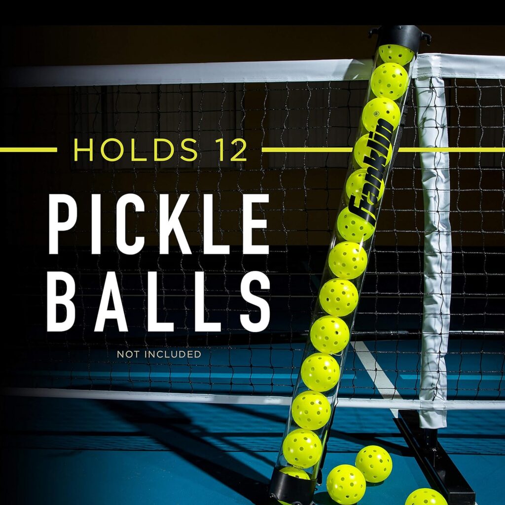 Franklin Sports Pickleball Retriever Tube + Ball Holder - 12 Ball Pickleball Ball Hopper + Picker Upper - Pickleball Accessories + Gear