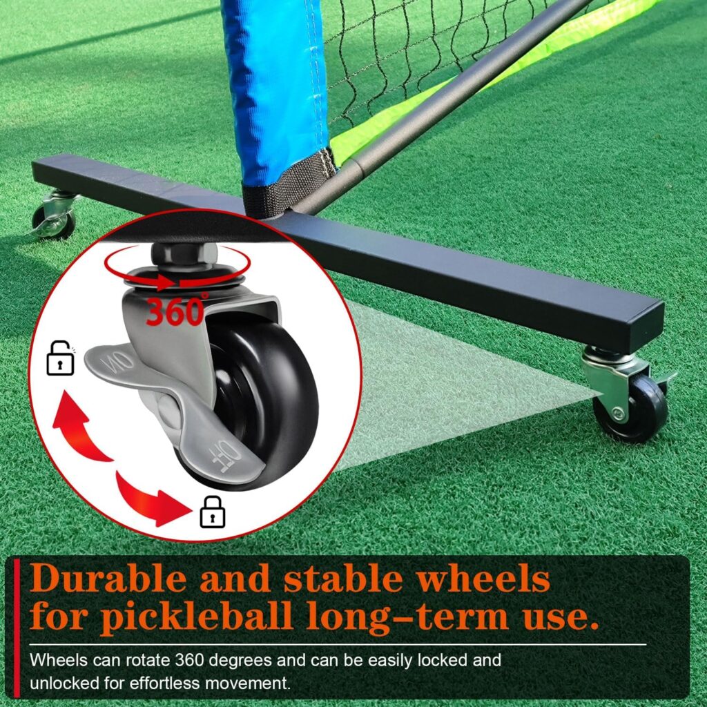 Hoverphenix Pickleball Set with Net for Driveway Portable Regulation Size Pickleball Net System with Paddle Set of 4, Outdoor Pickleballs, Carry Bag, Weather Resistant Metal Frame