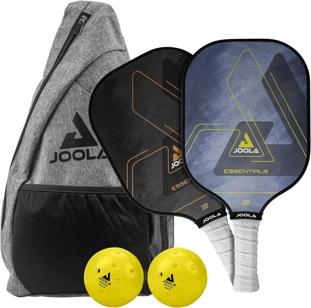 JOOLA Essentials Pickleball Paddles with Reinforced Fiberglass Surface and Honeycomb Polypropylene Core