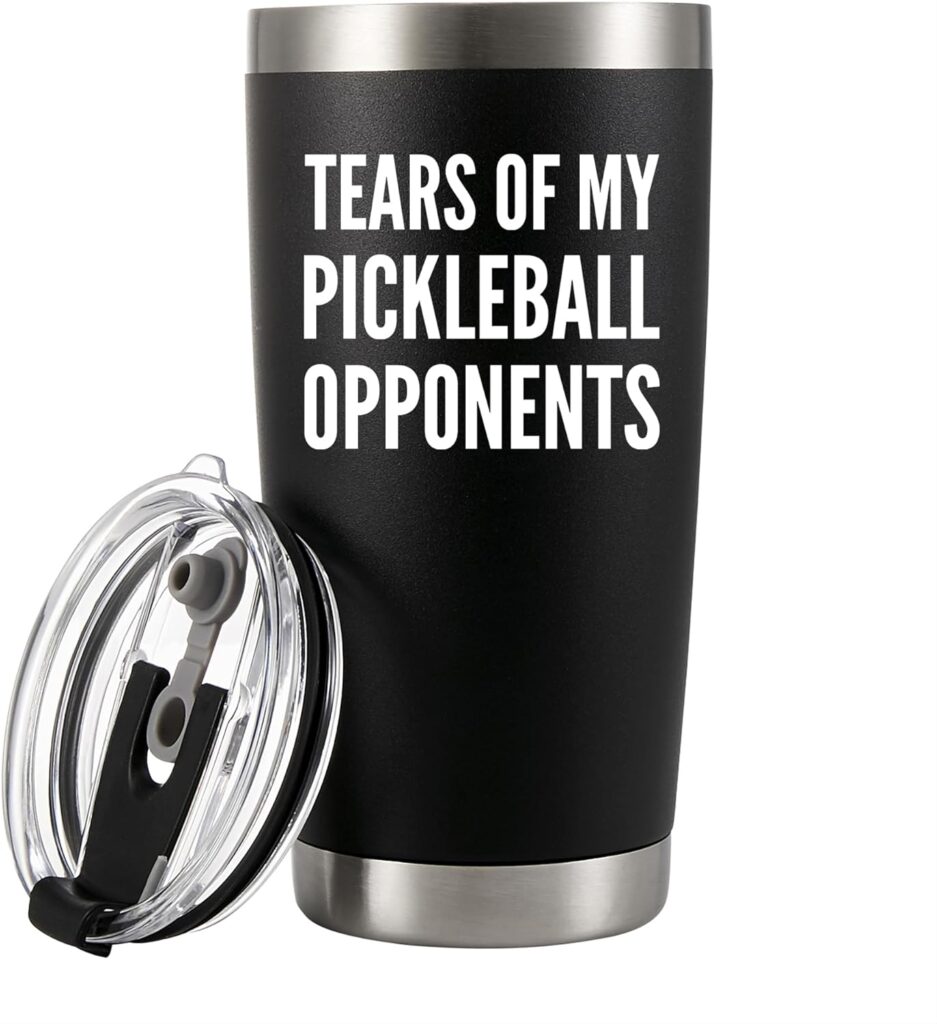 Panvola Tears of My Pickleball Opponents Tumbler Sports Player Gifts Vacuum Insulated Stainless Steel Tumbler With Removable Lid And Straw (20 oz)