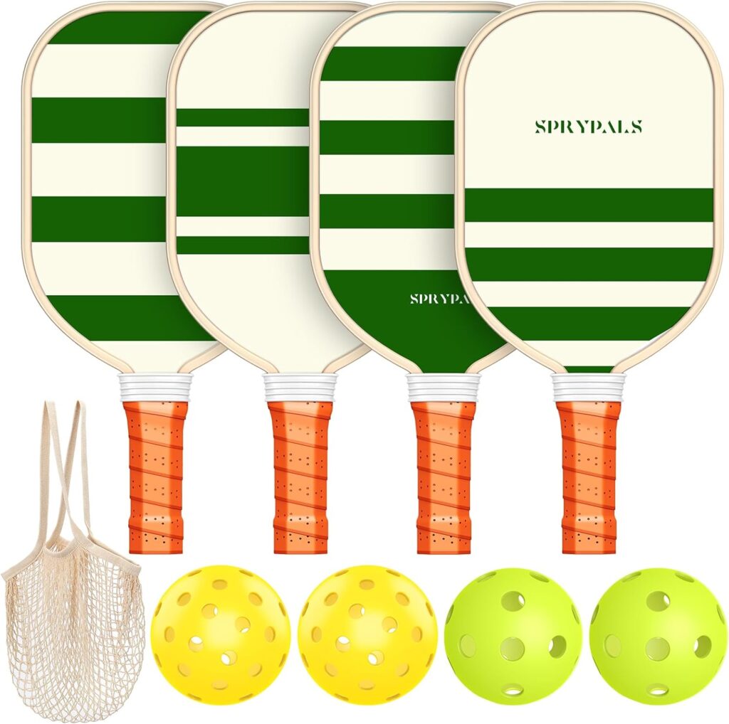 Pickleball Paddles,Sprypals Pickleball Set Premium Pickleball Paddle with Pickleball Balls  Carry Bag Great Pickle Ball Set for Beginners Pro Players