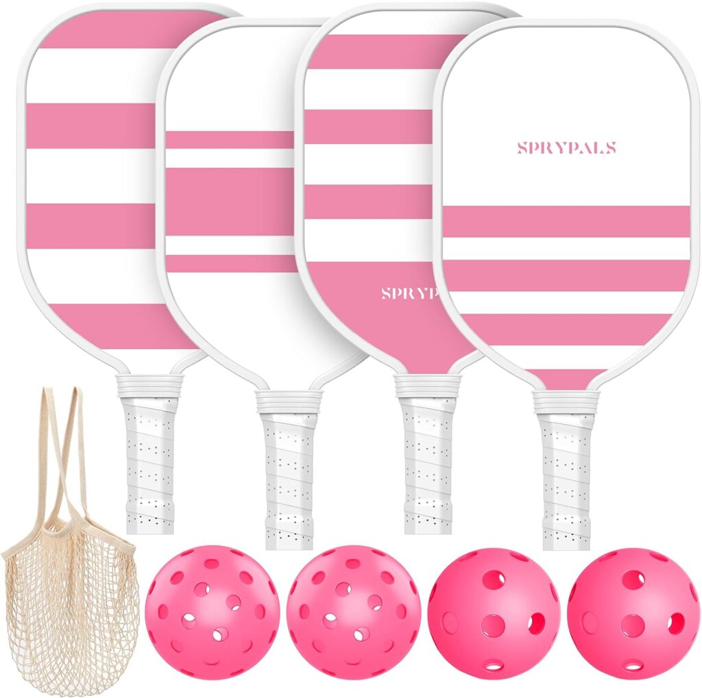 Pickleball Paddles,Sprypals Pickleball Set Premium Pickleball Paddle with Pickleball Balls  Carry Bag Great Pickle Ball Set for Beginners Pro Players