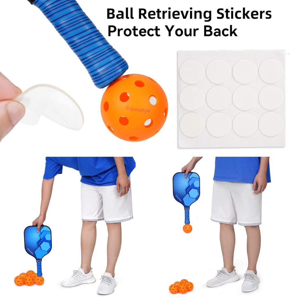 Pickleball-Set of 2 Paddles and 4 Balls with Paddle Bag, USAPA Compliant Pickle-Ball-Paddle-Set-of-2 for Adults Kids Beginners Intermediates | JoncAye Pickleball Racket Set and Accessories