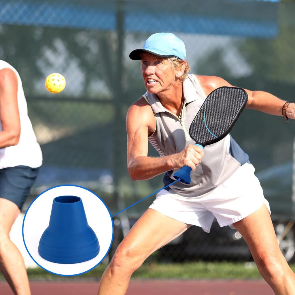 TOBWOLF 2PCS Pickleball Ball Retriever, Silicone Pickleball Picker Upper Pickball Grabber, Universal Pickleball Upper Suction Cup, Pickleball Accessory to Pick Up Balls, Fits All Standard Paddles